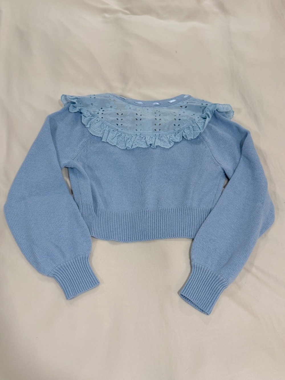 LoveShackFancy Peggy Cardigan in Hydrangea Blue - Picture 5 of 7